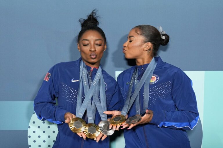 Jordan Chiles and Simone Biles