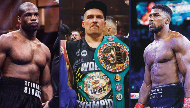 Anthony Joshua and Daniel Dubois and Oleksandr Uysk